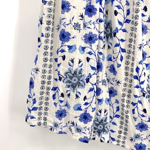 Old Navy | Floral Smocked Midi Dress Short Cap Sleeves Cottage Prairie Boho XL - Picture 4 of 7